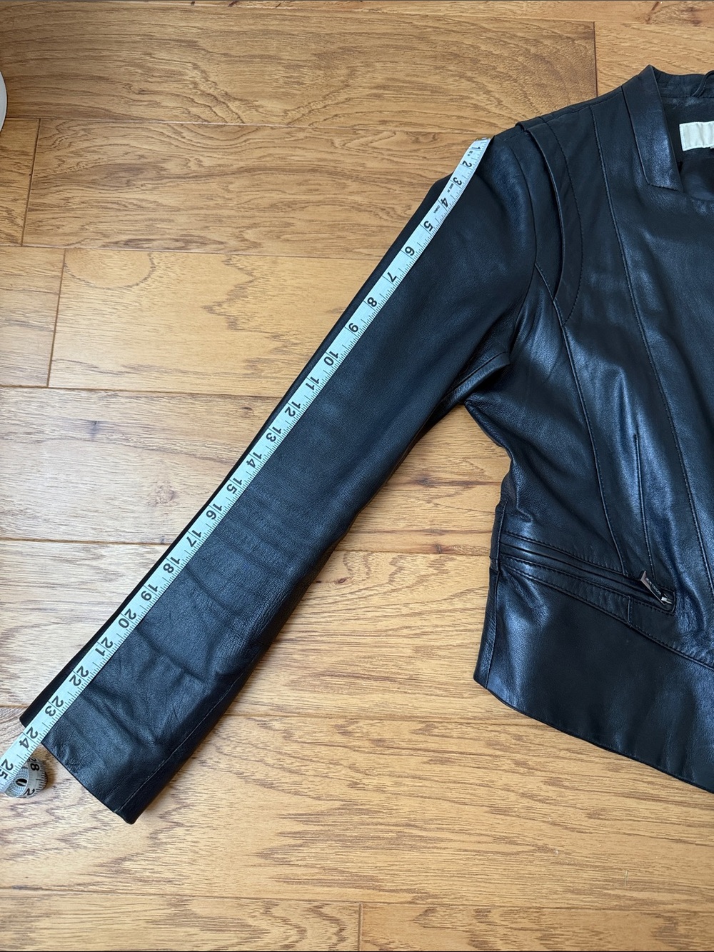 Michael Kors Black Leather Jacket, Medium - Picture 11 of 13